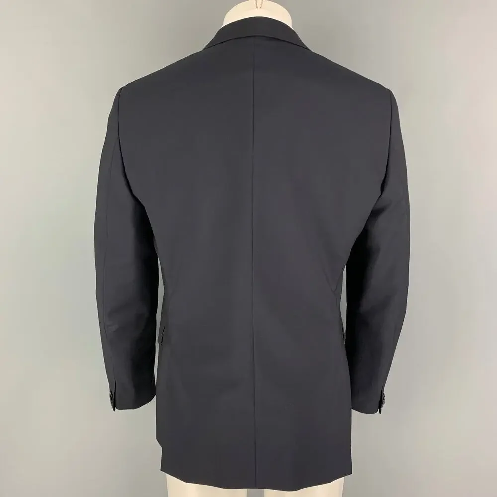 VALENTINO Size 42 Navy Wool Mohair Notch Lapel Sport Coat